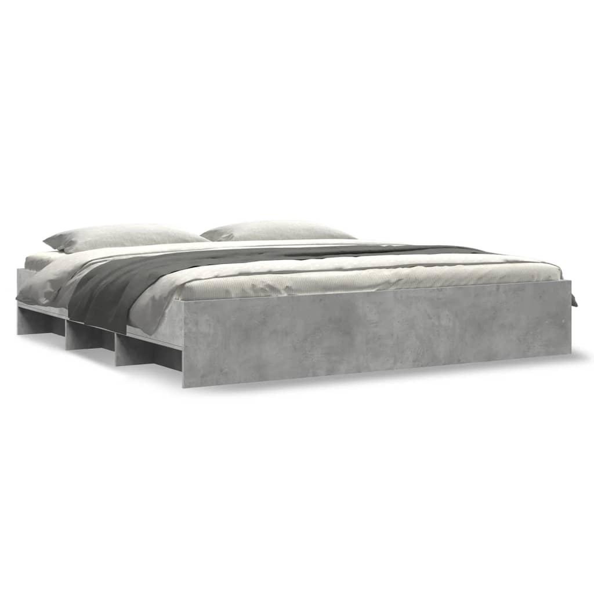 Voir la diapositive 2 : VIDAXL Cadre de lit sans matelas gris beton 180x200 cm bois ingenierie
