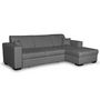 Voir la diapositive 3 : Canapé d'angle droit convertible 4 places avec coffre  de rangement revêtement tissu CARIBEA 