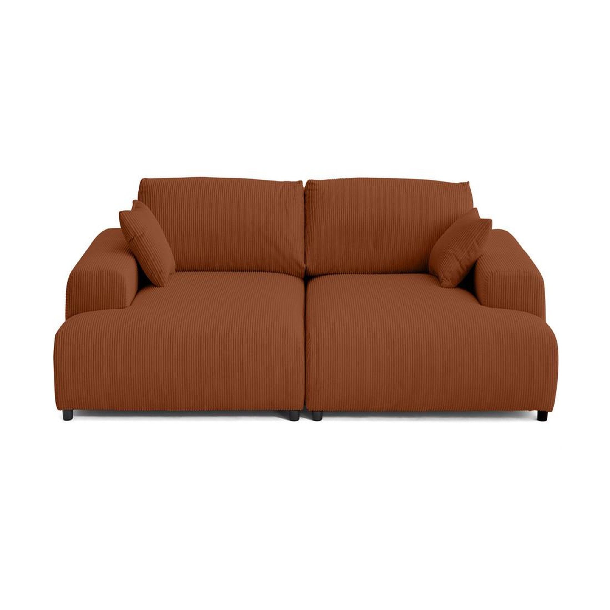 Voir la diapositive 1 : LISA DESIGN Garance - canapé droit 4 places double méridienne - assise profonde - en velours côtelé