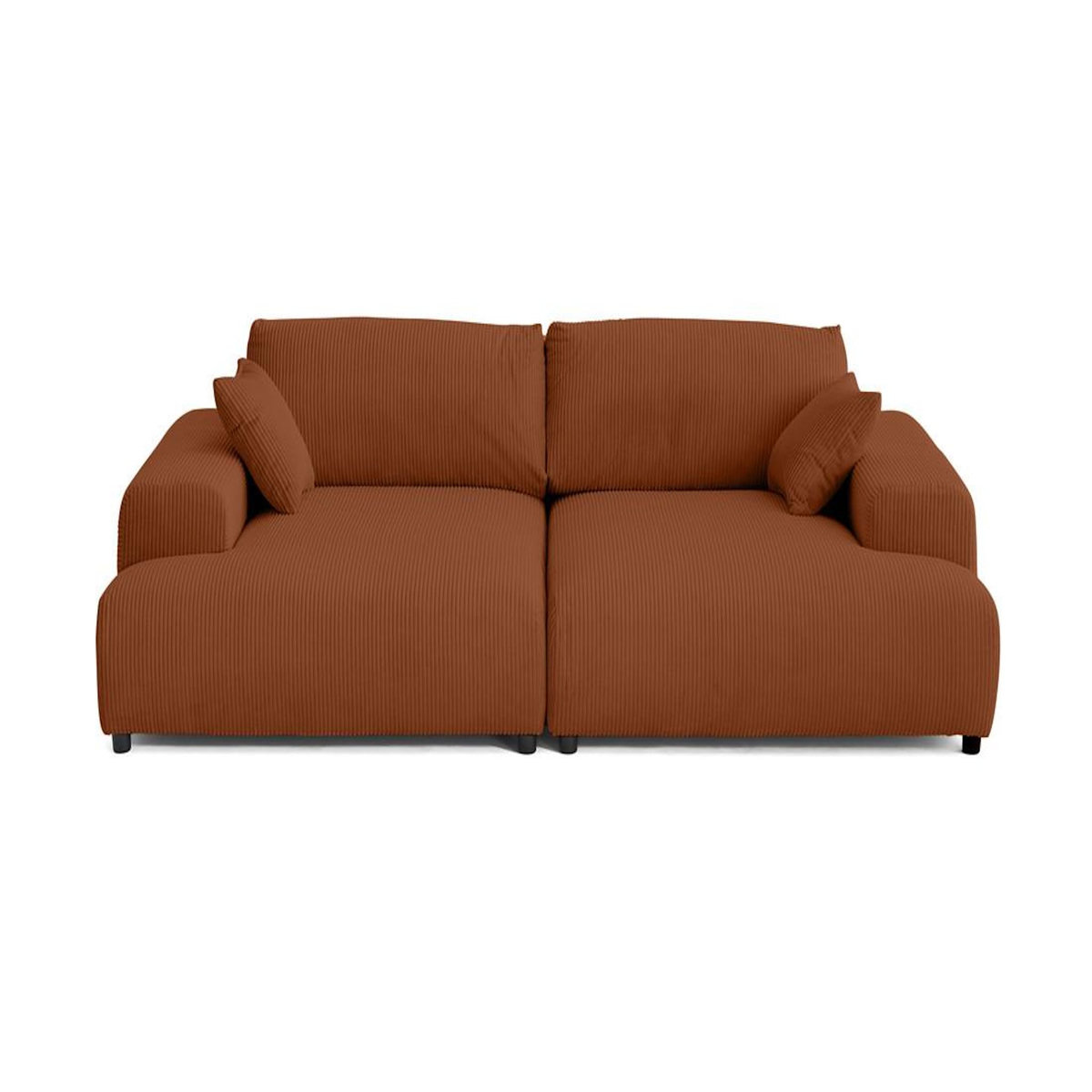 LISA DESIGN Garance - canapé droit 4 places double méridienne - assise profonde - en velours côtelé