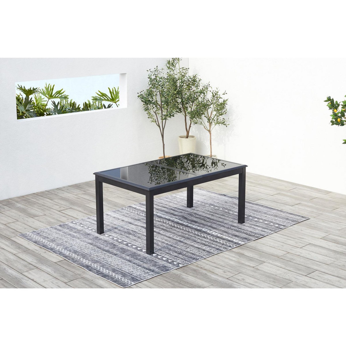 CONCEPT USINE Table extensible de jardin aluminium 6 à 12 places RAVENNE