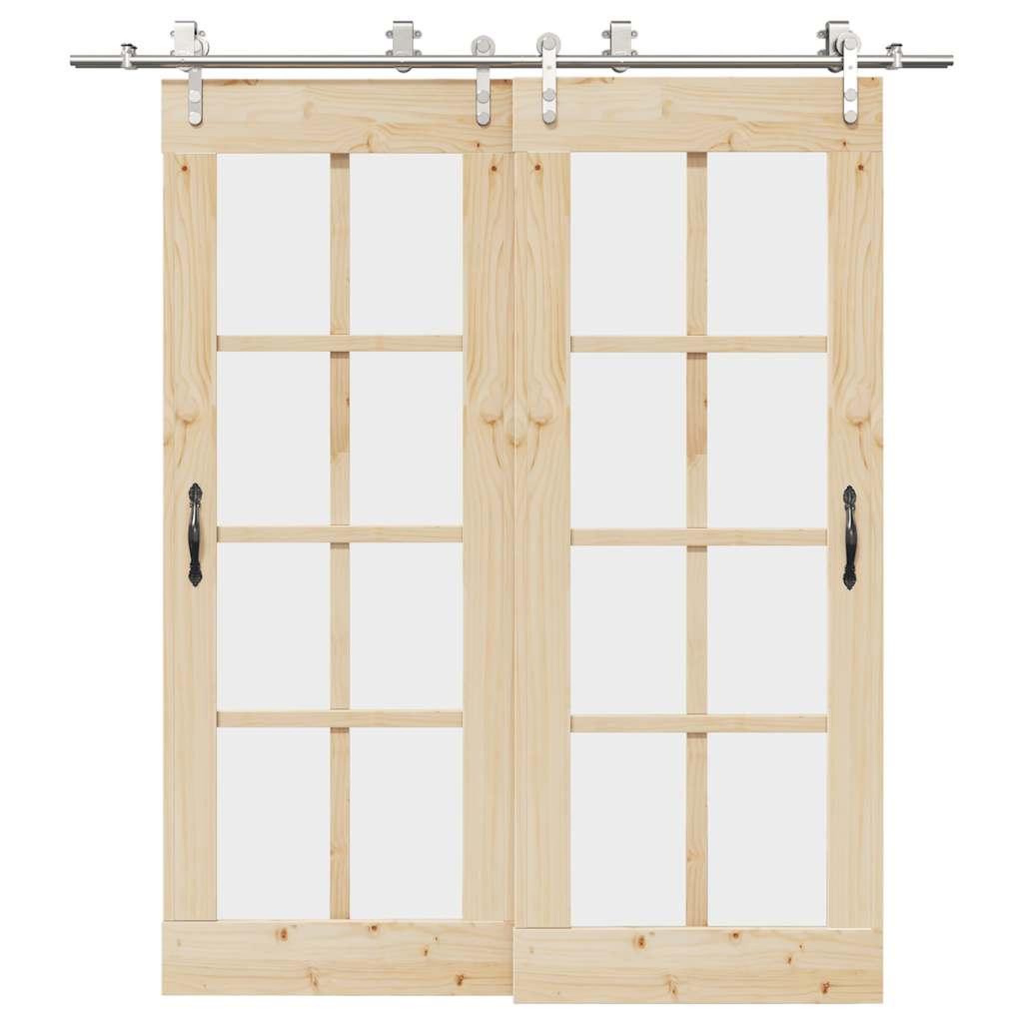 VIDAXL Kit fixation porte coulissante 200 cm Acier inoxydable Argente