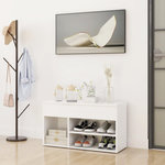 VIDAXL Banc a chaussures Blanc 80x30x45 cm Bois d'ingenierie