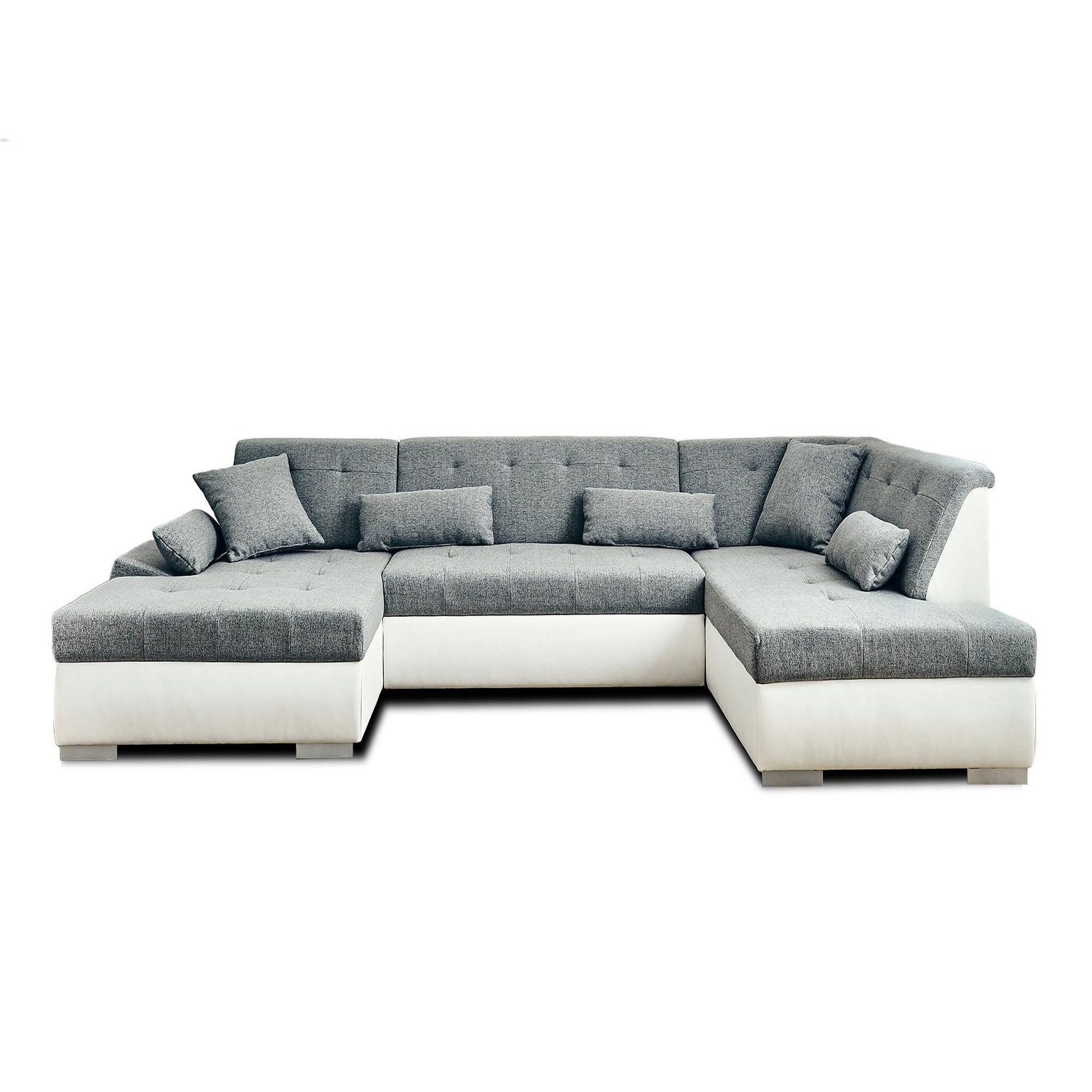Voir la diapositive 6 : LISA DESIGN Vermont - canapé panoramique d'angle droit - 7 places - convertible - en simili et tissu