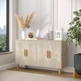 Voir la diapositive 3 : Habitat et Jardin Buffet en bois  Roger  - 120 x 30 x 74 cm - Travertin