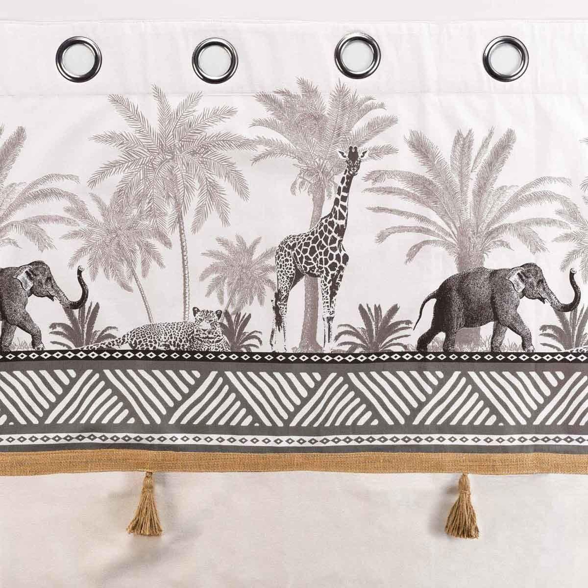 Voir la diapositive 3 : Douceur d'Intérieur Rideau à œillets  kenya lodge  140x240cm naturel
