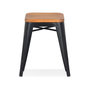 Voir la diapositive 2 : Paris Prix Tabouret Design  Ruso  45cm Noir & Naturel