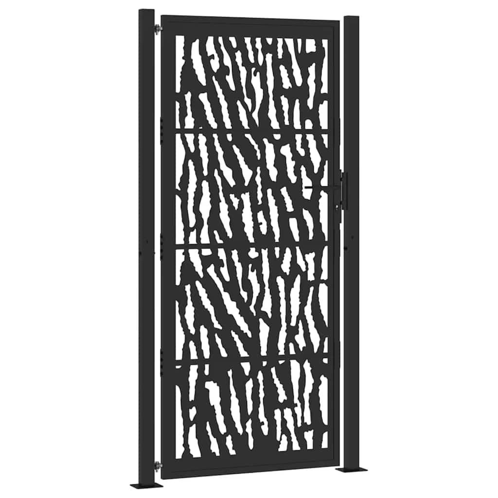 Voir la diapositive 2 : VIDAXL Portail de jardin noir 105x205 cm acier conception de traces