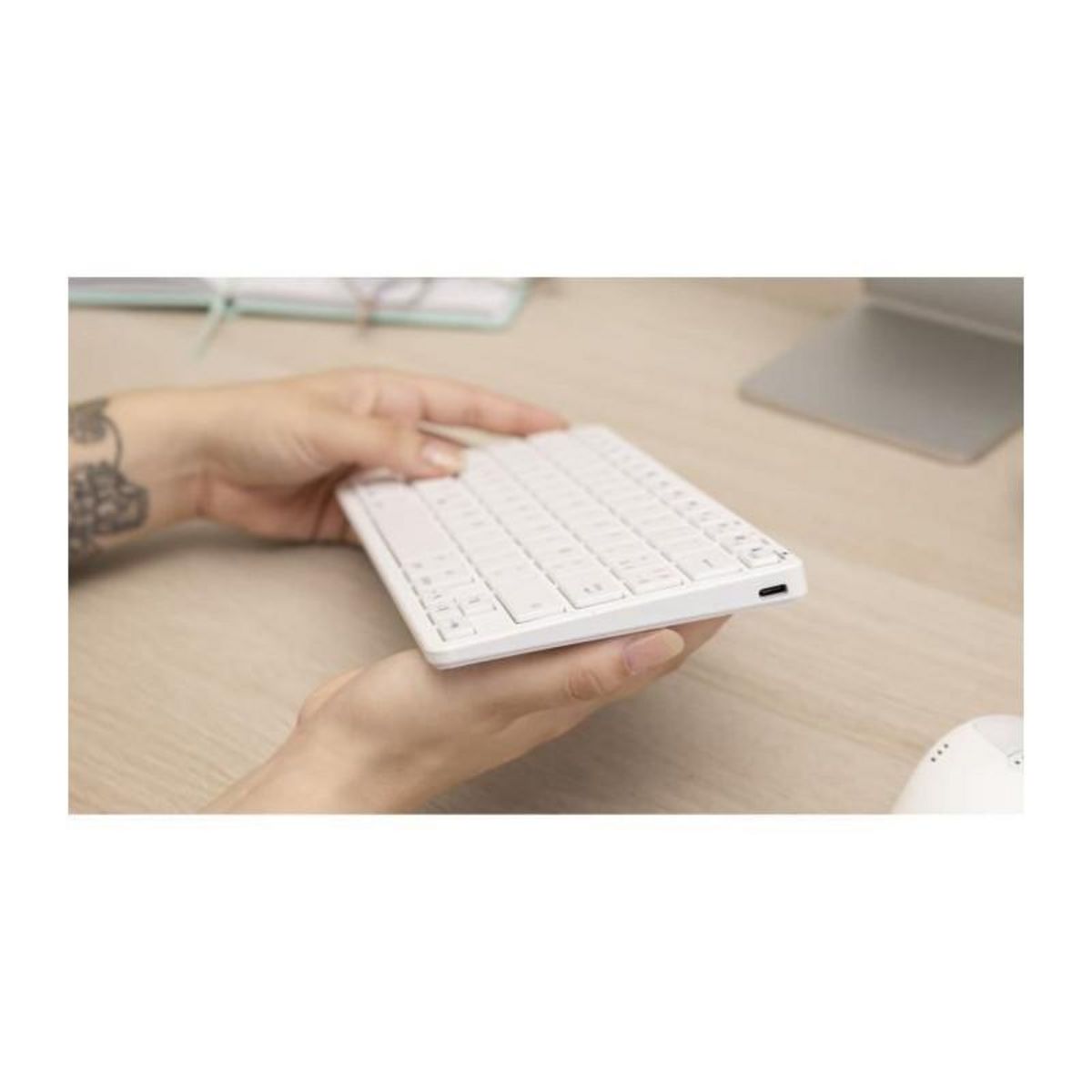 BLUESTORK Clavier TKL - BLUESTORK - Bluetooth Rechargeable pour Mac - Blanc