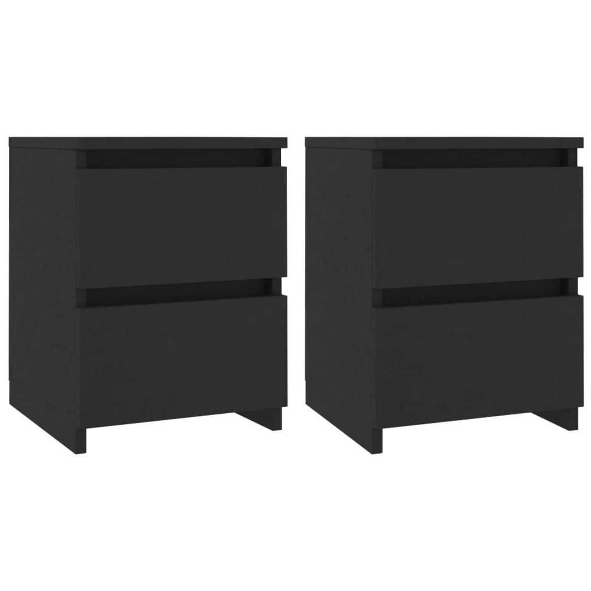 VIDAXL Tables de chevet 2 pcs Noir 30x30x40 cm Bois d'ingenierie