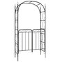 Voir la diapositive 2 : VIDAXL Arche de jardin avec portail noir 108x45x235 cm acier