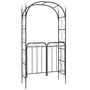 Voir la diapositive 2 : VIDAXL Arche de jardin avec portail noir 108x45x235 cm acier