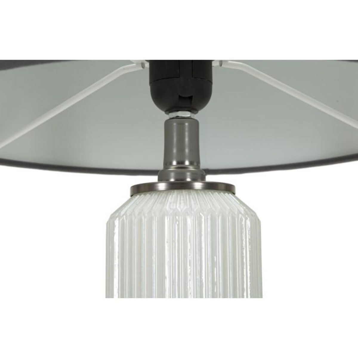 Paris Prix Lampe à Poser en Verre  Bright Three  57cm Blanc & Gris