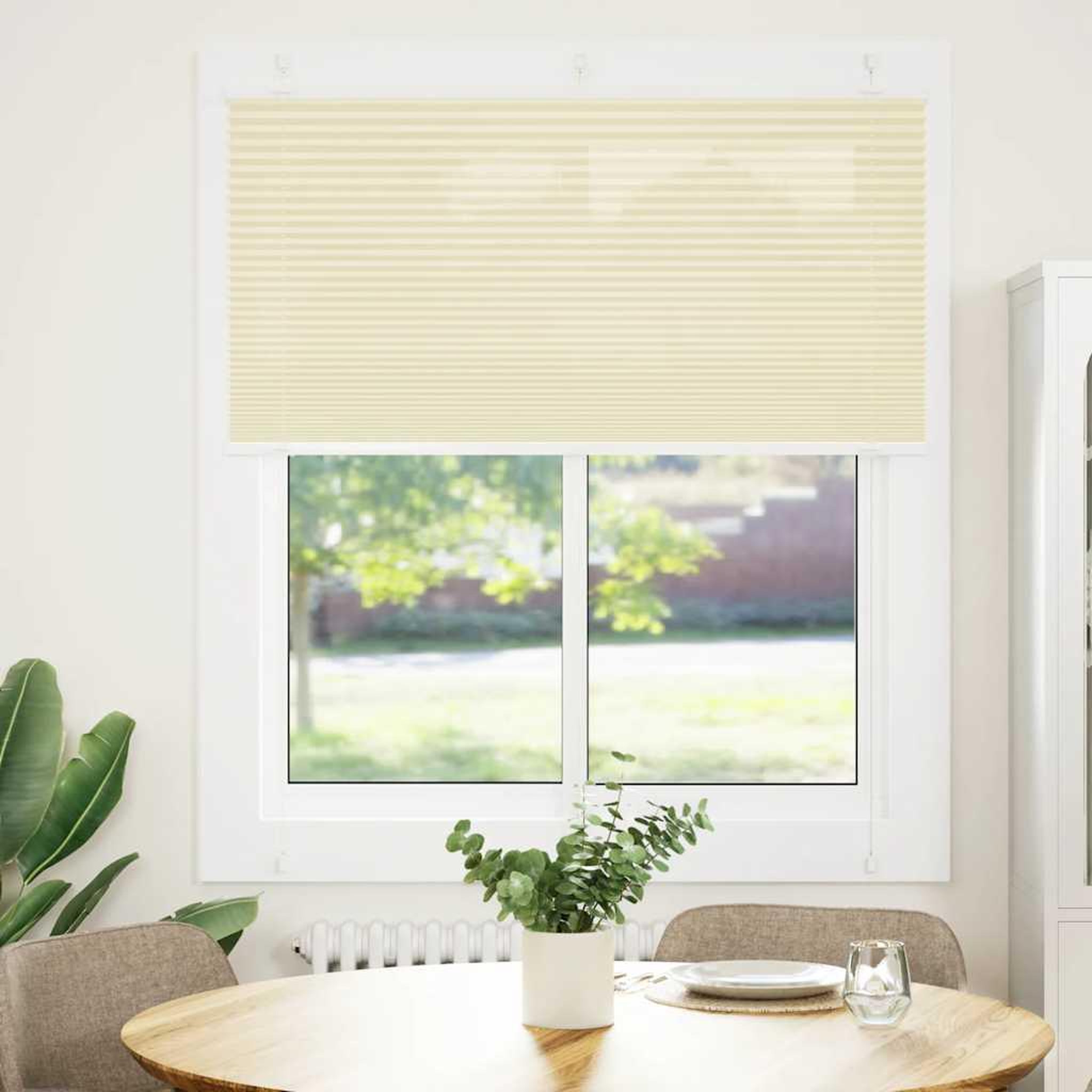 Voir la diapositive 2 : VIDAXL Store plisse creme 115x150cm largeur du tissu 114,4cm polyester