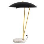 Paris Prix Lampe à Poser Design  Kayani  58cm Or & Blanc