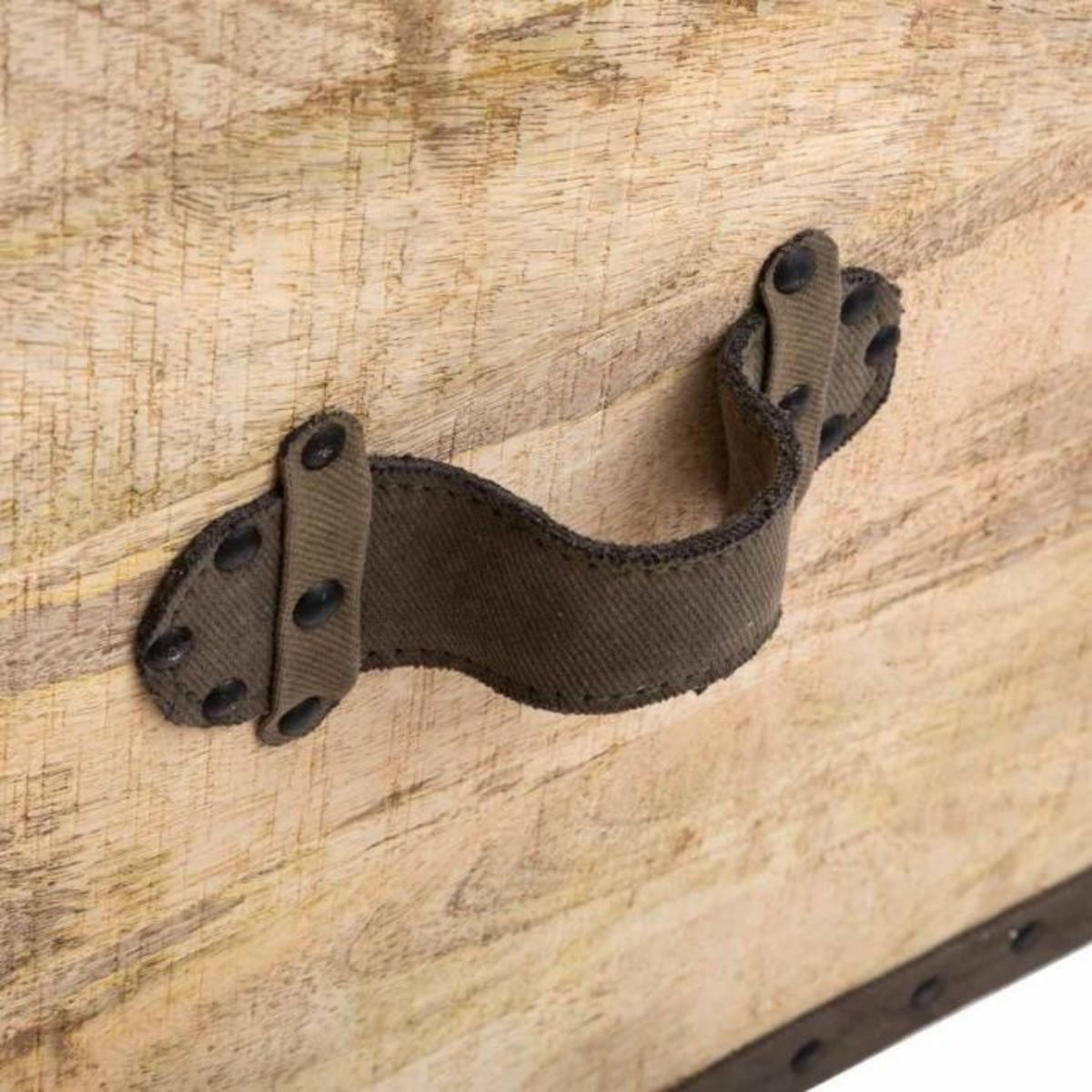 ATMOSPHERA Pouf de rangement rétro en bois Company - L. 45 x H. 49 cm - Marron