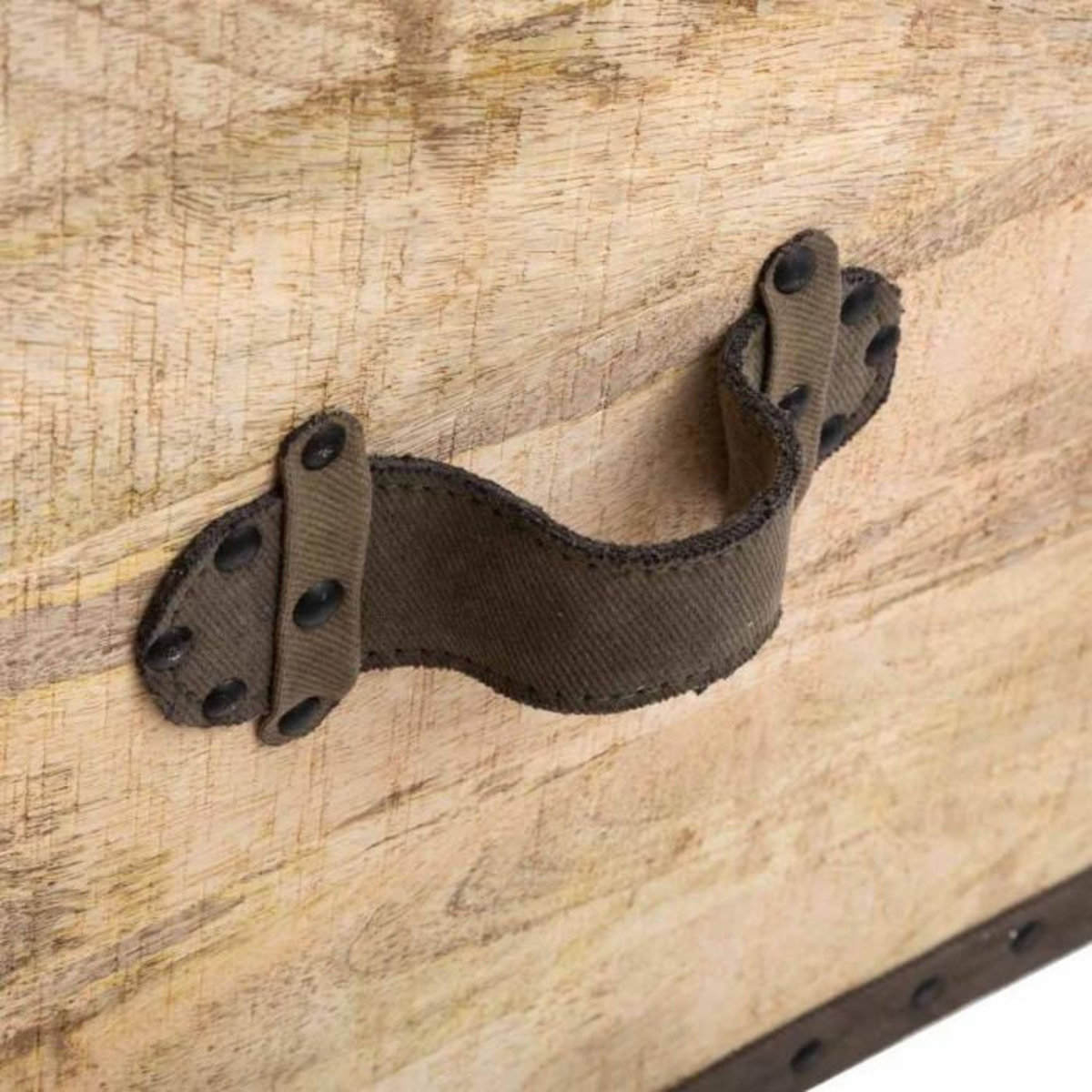 ATMOSPHERA Pouf de rangement rétro en bois Company - L. 45 x H. 49 cm - Marron