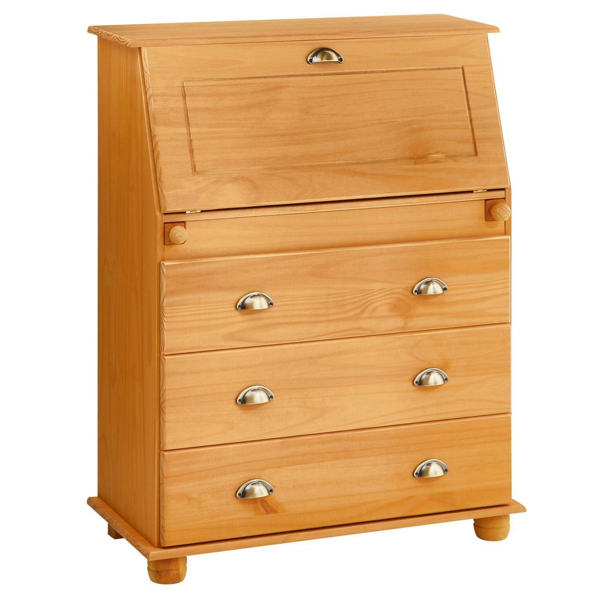 IDIMEX Bureau secrétaire GOMES avec 3 tiroirs en pin massif