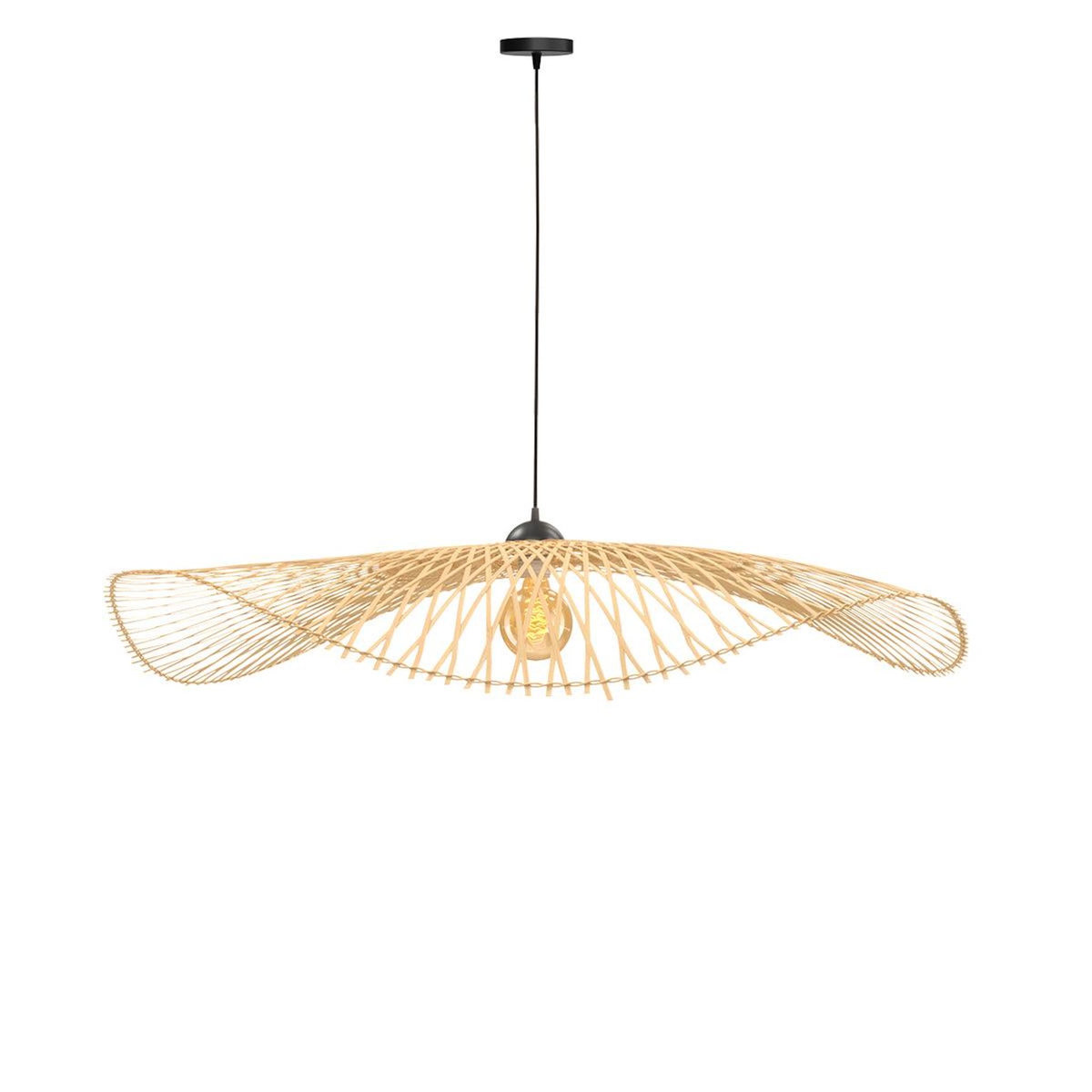 Rendez vous déco Suspension D100 cm en bambou avec fil noir-Jipi