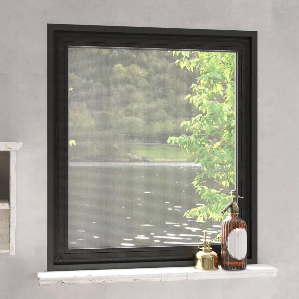 Moustiquaire avec cadre magnétique pour fenêtre anthracite (max 100x120 cm)