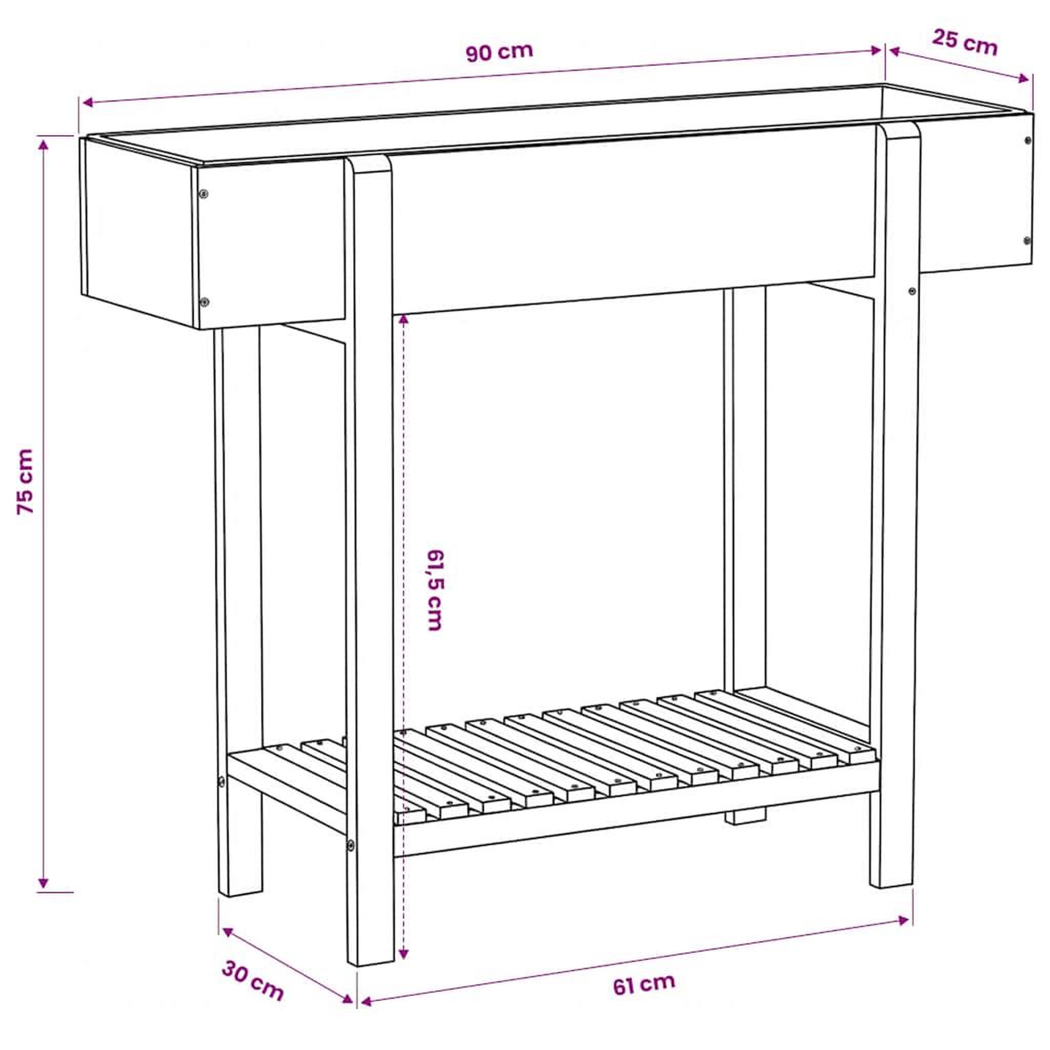 Voir la diapositive 6 : VIDAXL Lit sureleve de jardin bois massif d'acacia et zinc