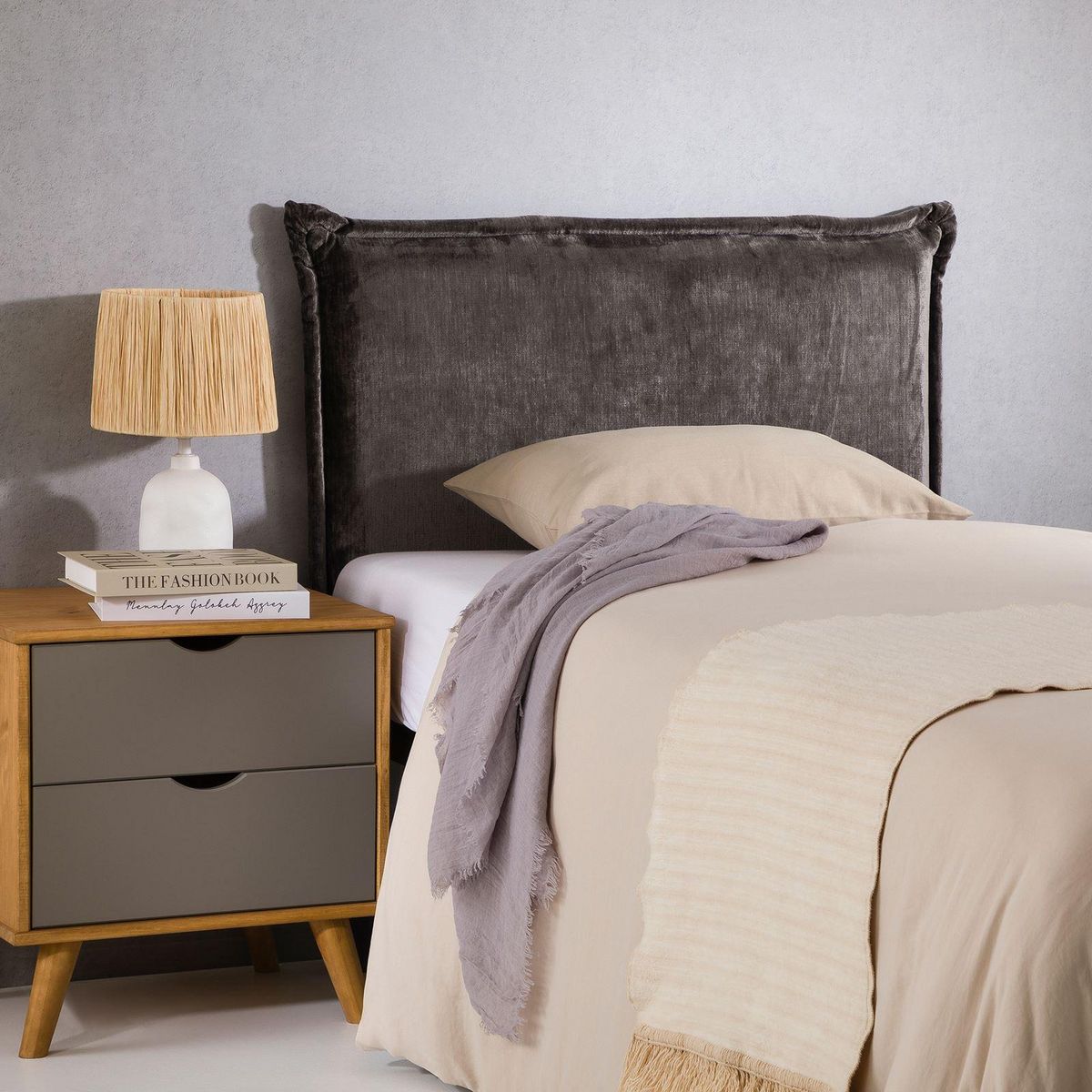 IDIMEX Tête de lit DELMO 90 sur pieds, en tissu