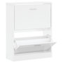 Voir la diapositive 2 : VIDAXL Armoire à chaussure Blanc brillant 63x24x81 cm Bois ingénierie