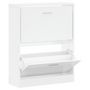 Voir la diapositive 2 : VIDAXL Armoire à chaussure Blanc brillant 63x24x81 cm Bois ingénierie