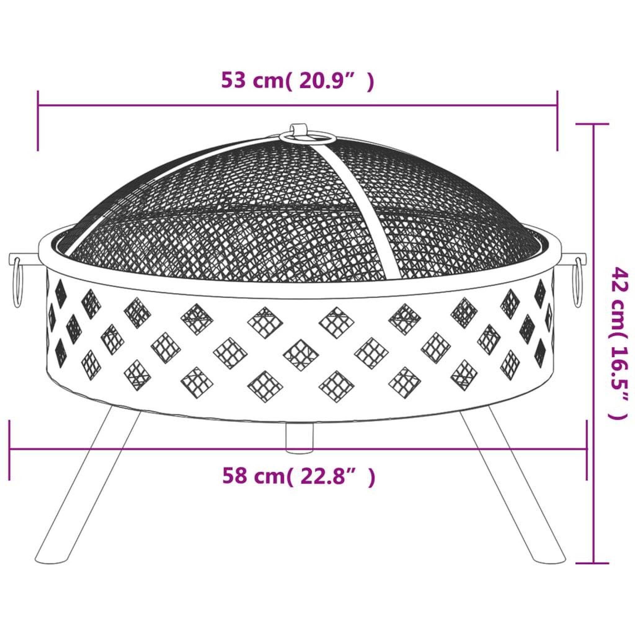 Voir la diapositive 6 : VIDAXL Foyer avec tisonnier 58 cm XXL acier