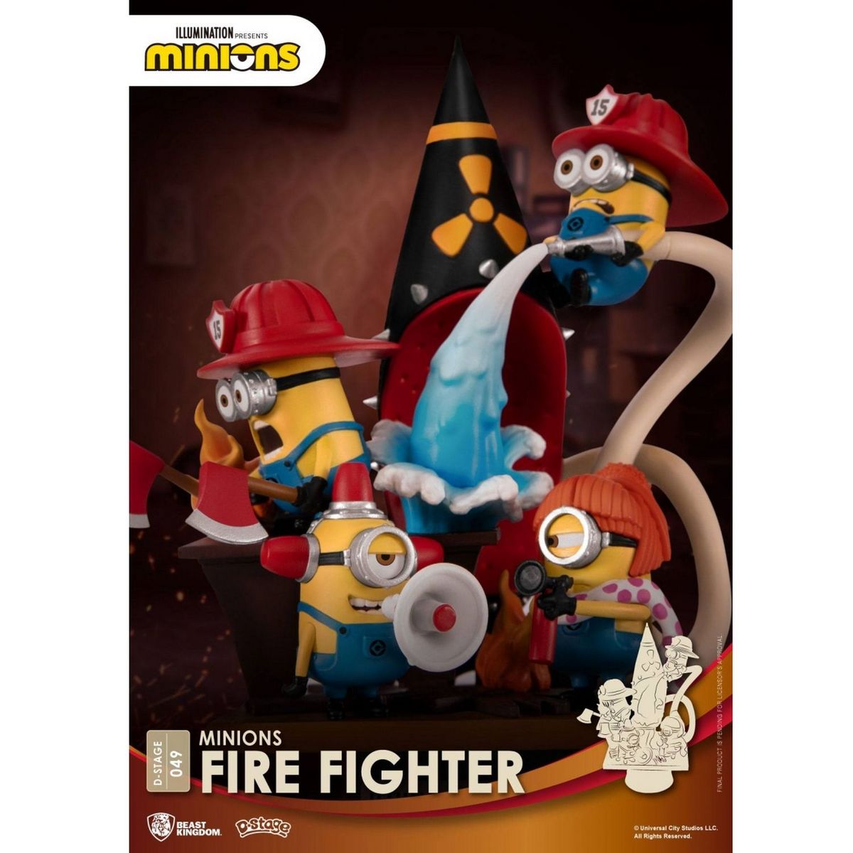 BEAST KINGDOM Minions D-Stage Minions pompiers 16 cm