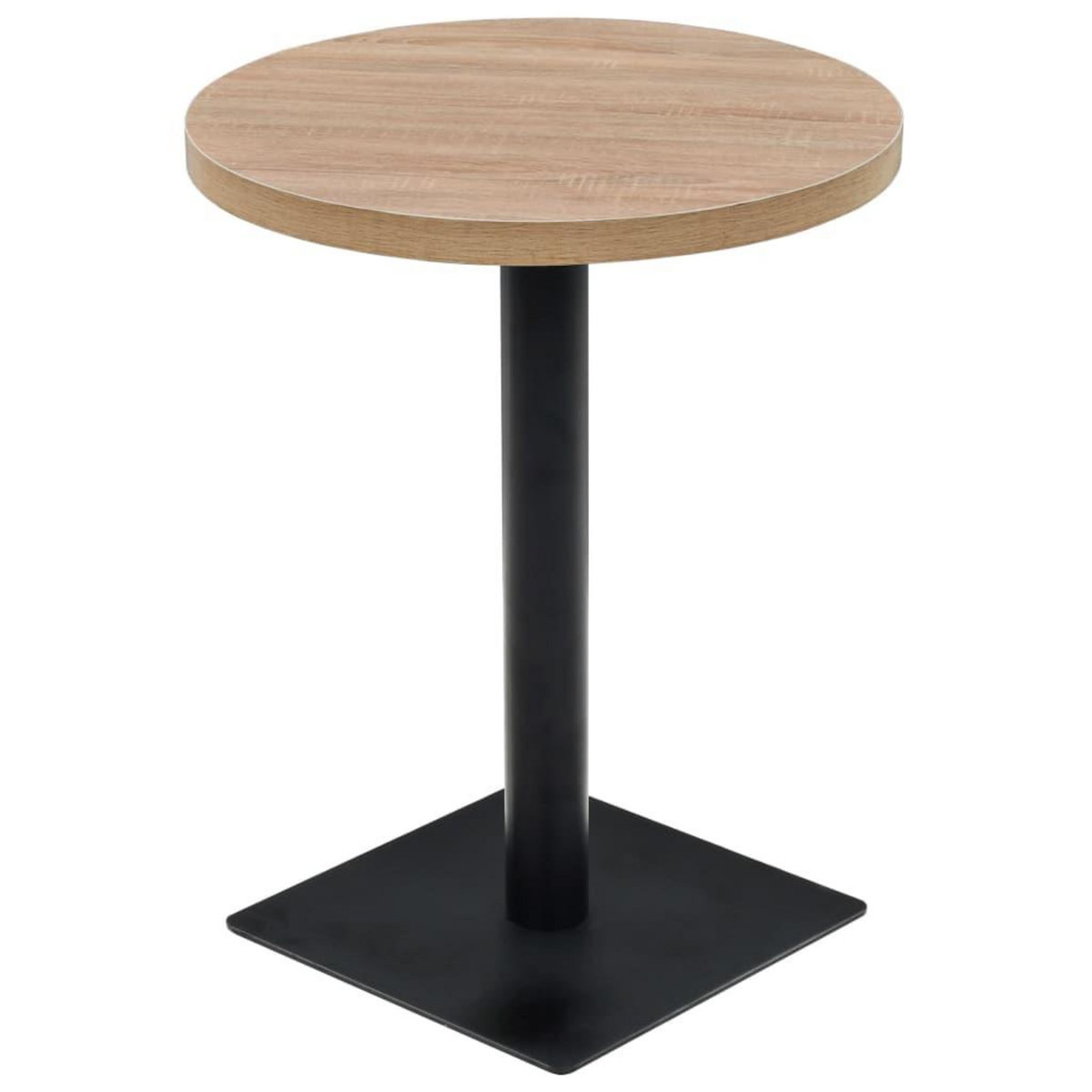 VIDAXL Table de bistro MDF et acier Rond 60 x 75 cm Couleur de chene