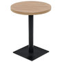 Voir la diapositive 2 : VIDAXL Table de bistro MDF et acier Rond 60 x 75 cm Couleur de chene
