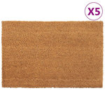 VIDAXL Tapis de porte 5 pcs naturel 40x60 cm fibre de coco touffete