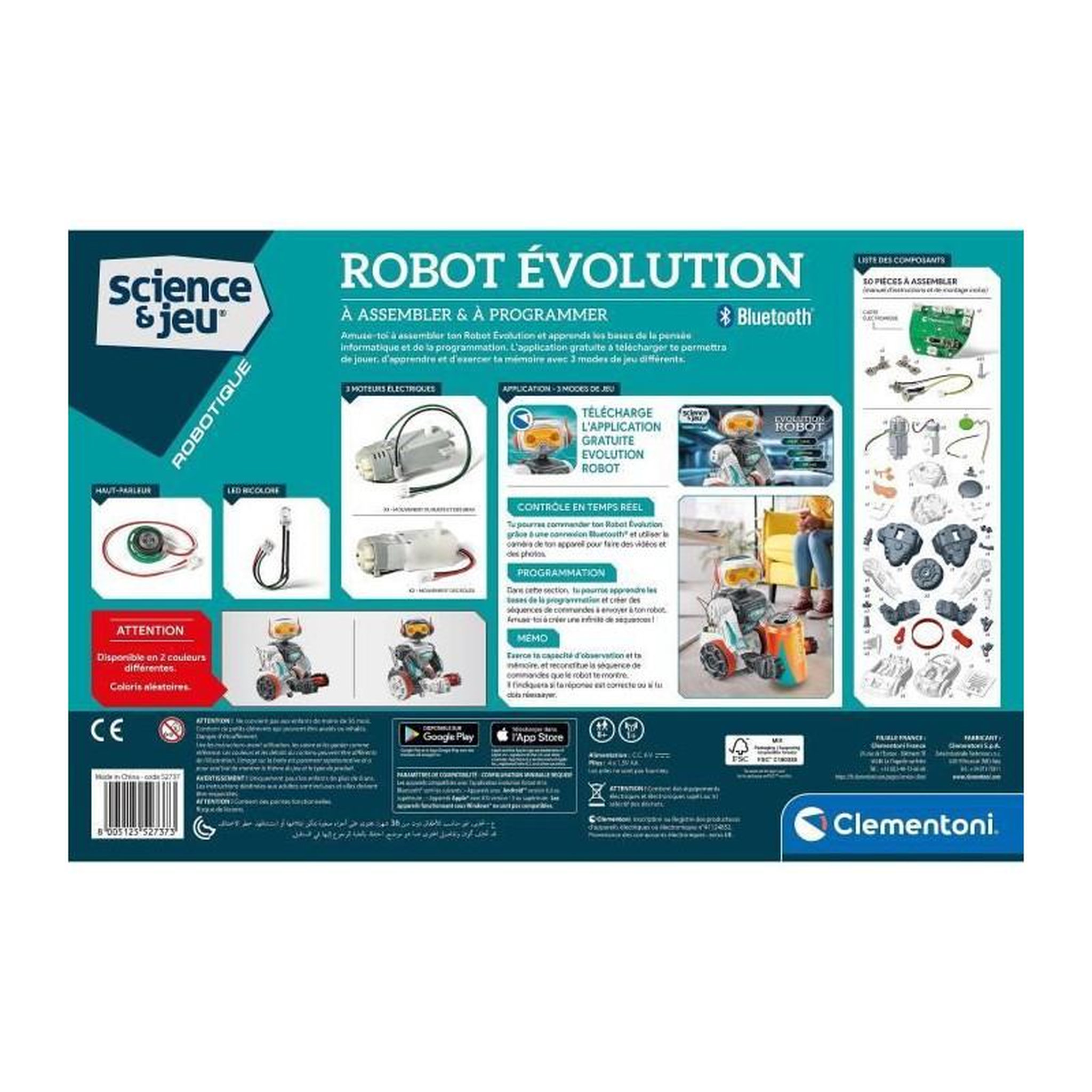 Voir la diapositive 2 : NEW BORN BABY Clementoni - Robot Évolution 2.0 a assembler et programmer - 4 modes de jeu - Fabriqué en Italie