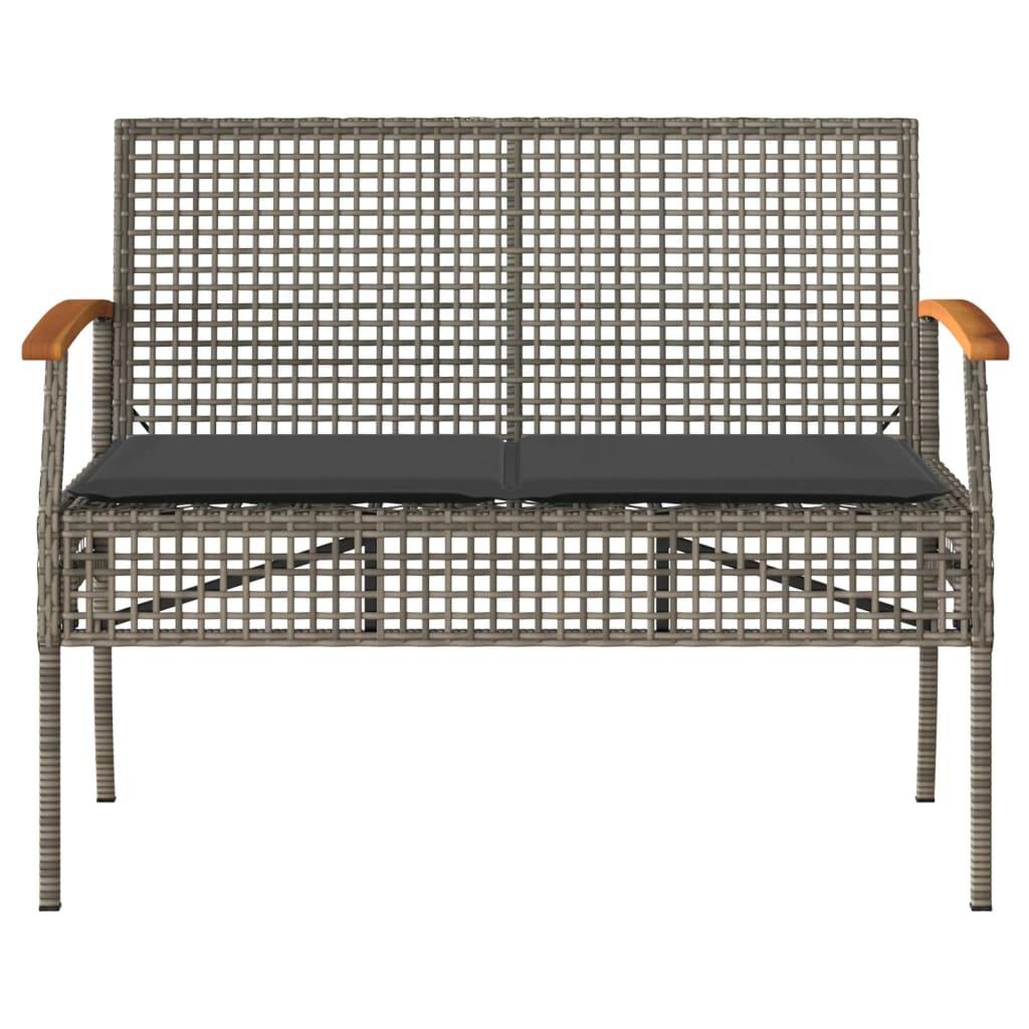 Voir la diapositive 5 : VIDAXL Salon de jardin 4 pcs avec coussins Gris Resine tressee