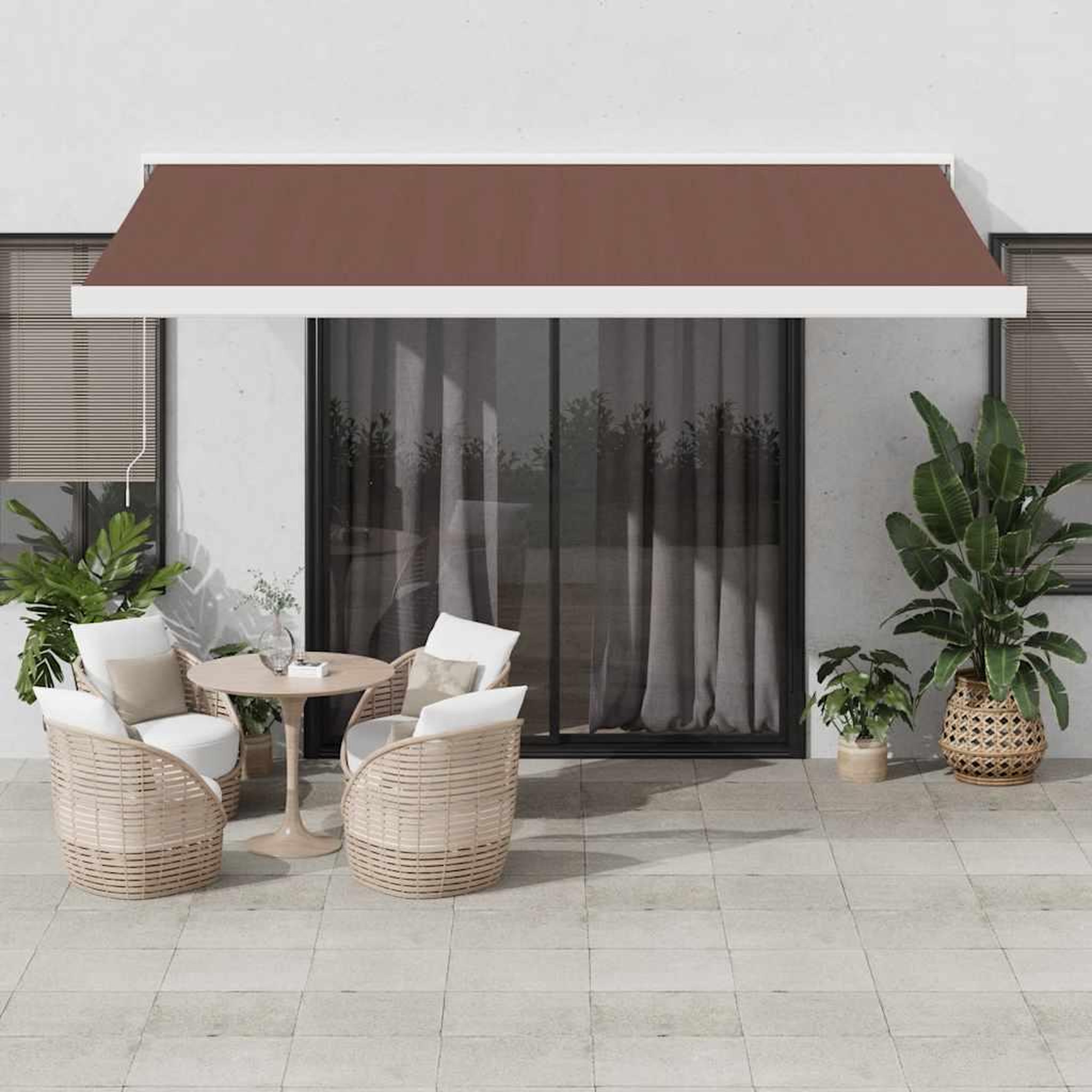VIDAXL Auvent retractable automatique marron 400x300 cm