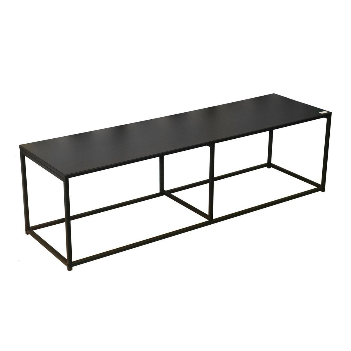 DIVERS Meuble TV design en métal Madison - L. 140 x H. 40 cm - Noir