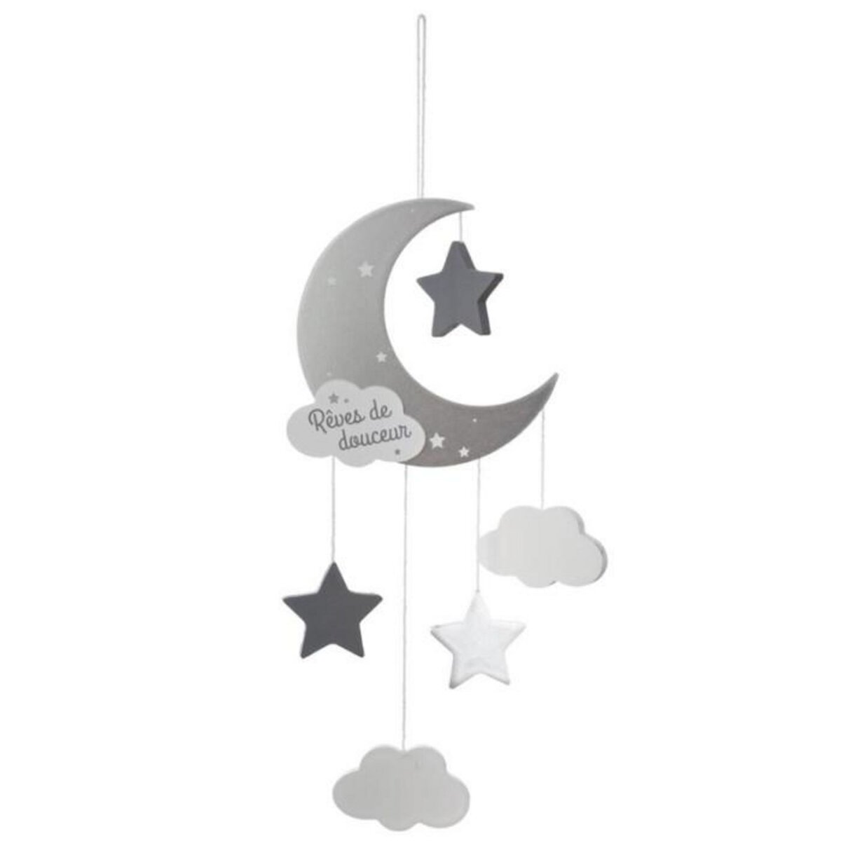 Atmosphera Kids Suspension Enfant  Lune  43cm Gris