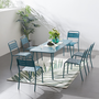 Voir la diapositive 2 : CONCEPT USINE Ensemble table et chaises 6 personnes bleu BERGAME