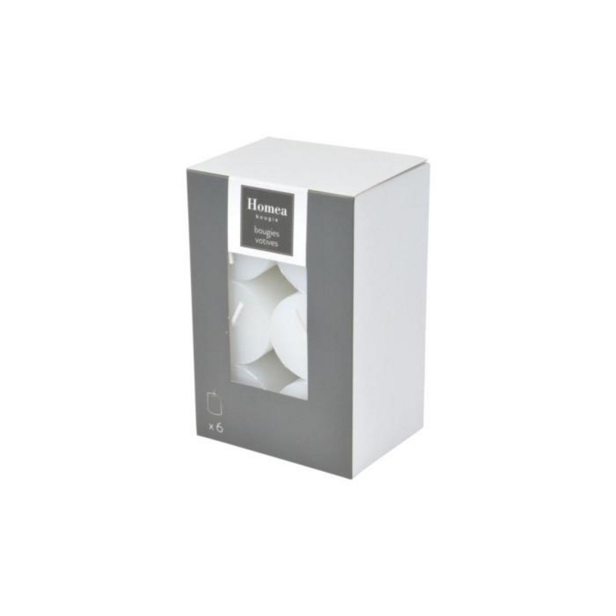 Paris Prix Lot de 6 Bougies  Votives  6cm Blanc