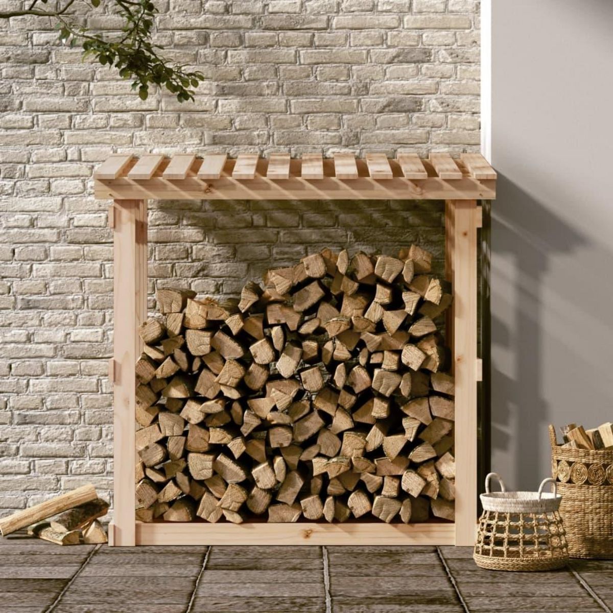 VIDAXL Support pour bois de chauffage 108x64,5x109 cm Bois de pin