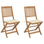 Voir la diapositive 1 : VIDAXL Chaises pliables de jardin lot de 2 avec coussins Bois d'acacia