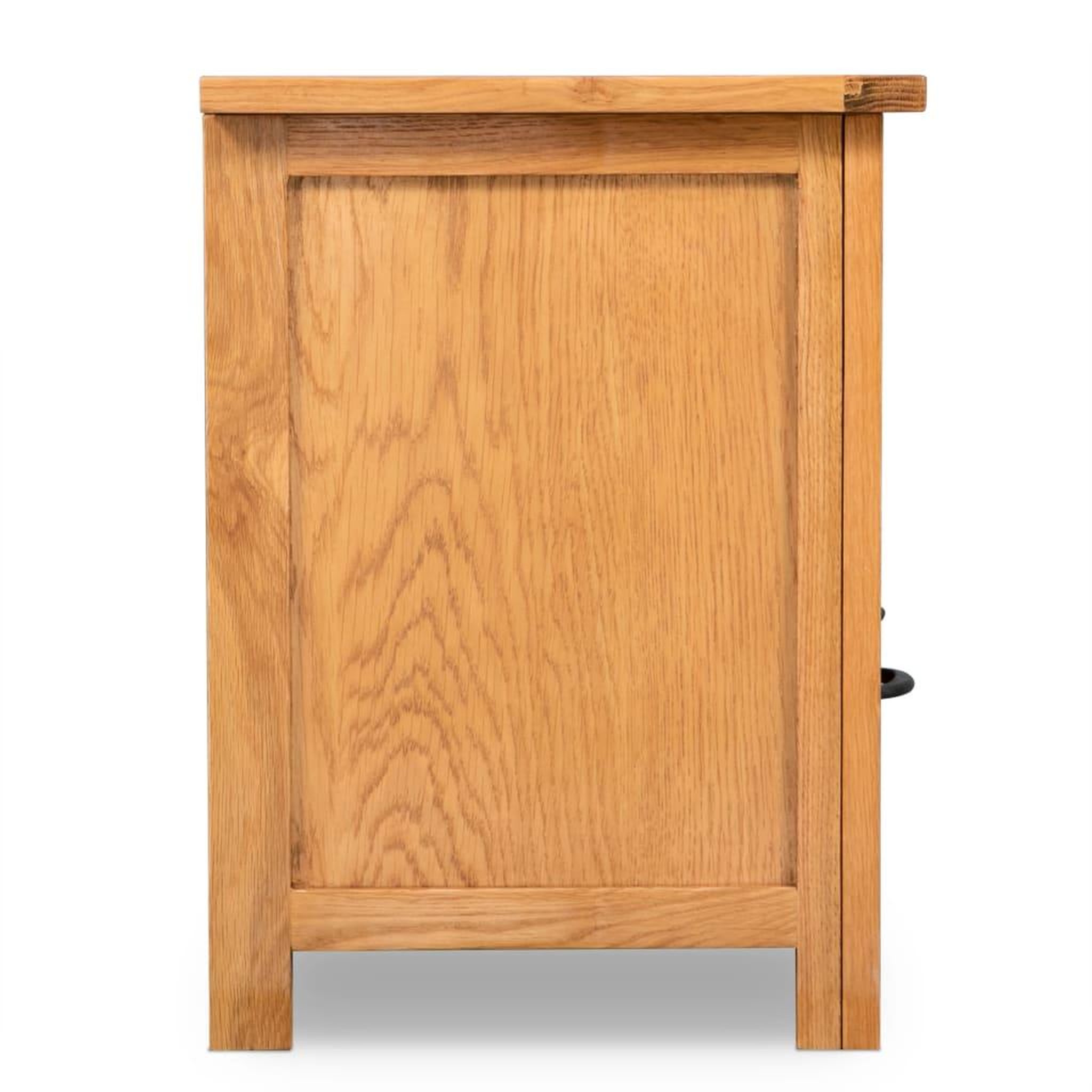 Voir la diapositive 4 : VIDAXL Meuble tv 90x35x48 cm bois de chene massif