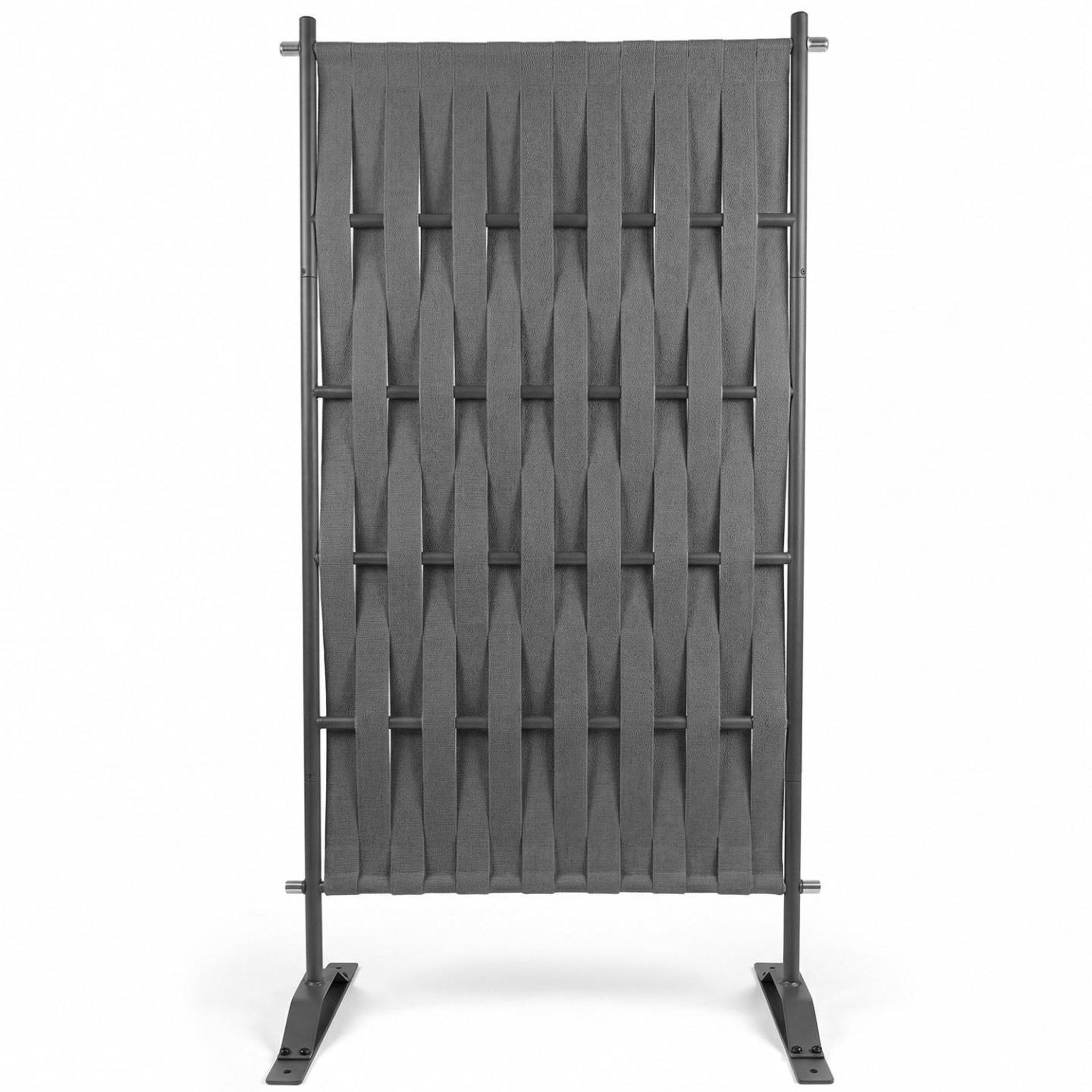 Voir la diapositive 3 : ID MARKET Paravent extérieur claustra décoratif 80 x 150 cm sangles et métal gris anthracite