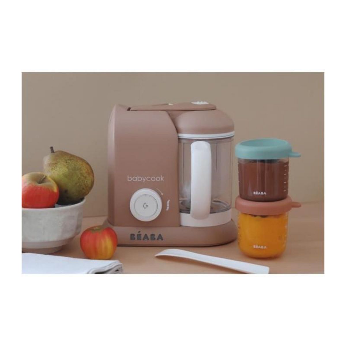 BEABA BEABA EXCLUSIVITE, Babycook solo, robot bébé 4 en 1, cuiseur-mixeur, Pralin