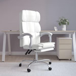 VIDAXL Fauteuil inclinable de bureau Blanc Similicuir