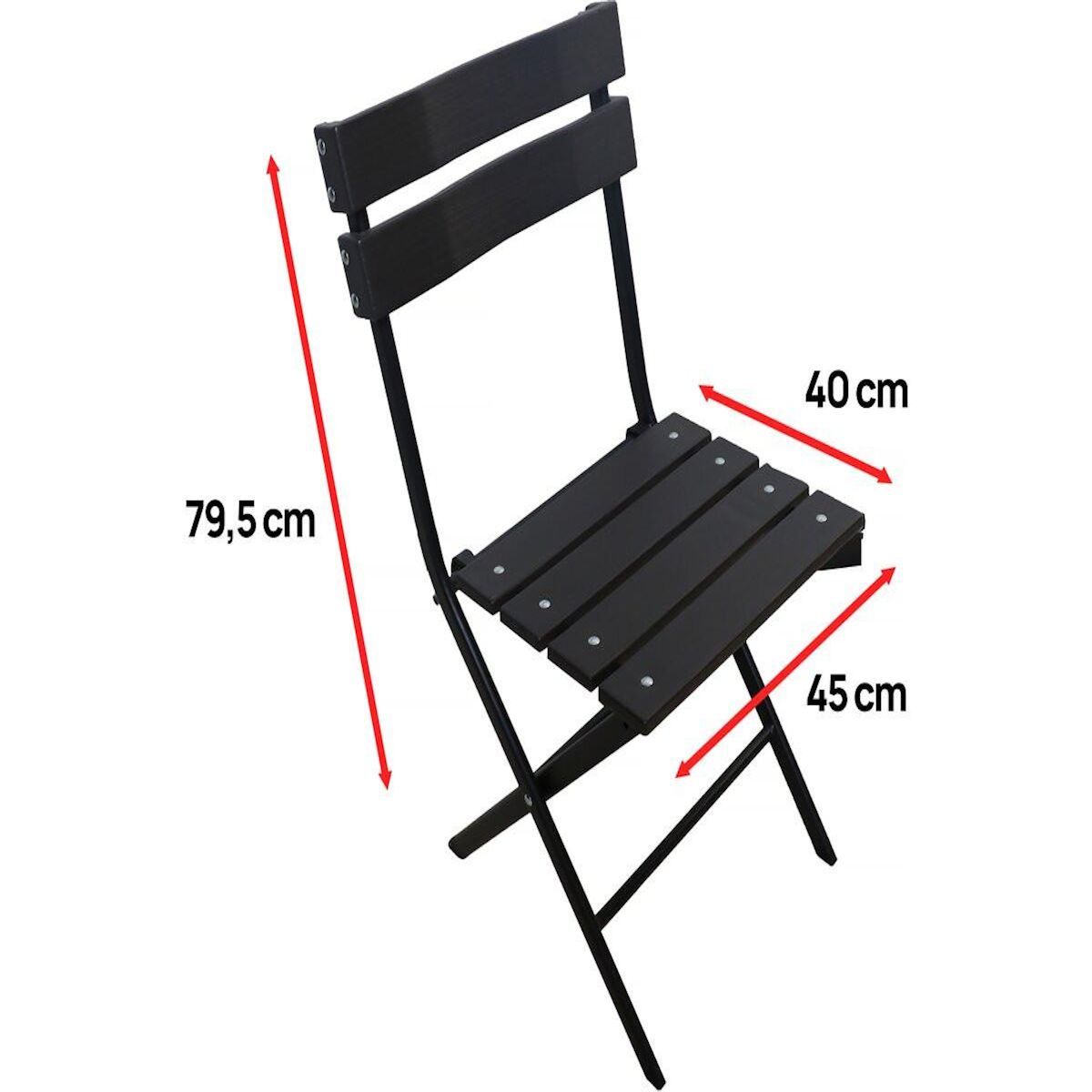 Habitat et Jardin Lot de 2 chaises de jardin pliable en plastique  Tenerife  - Gris anthracite