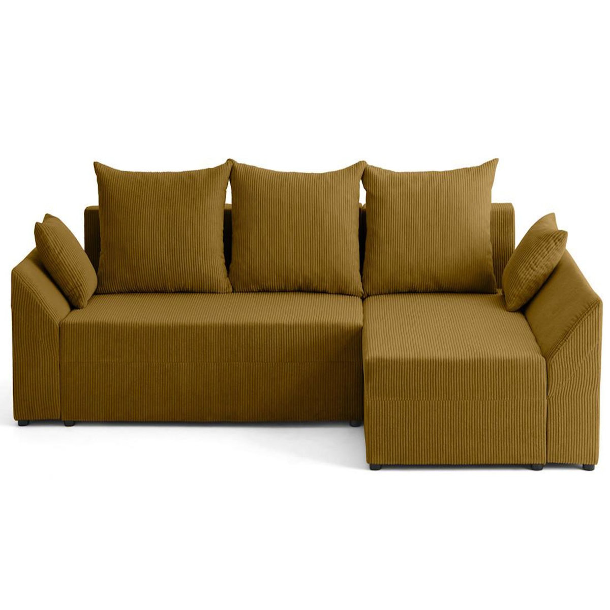 BEST MOBILIER Mike - canapé d'angle réversible - 4 places - convertible avec coffre - en velours côtelé