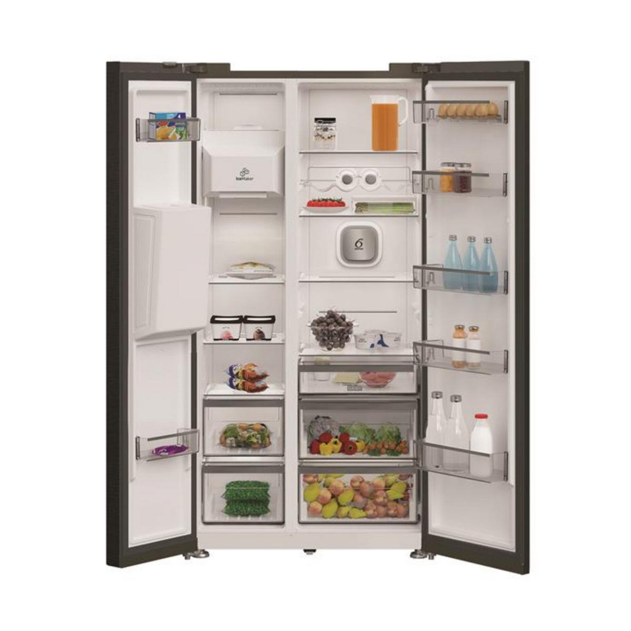 Voir la diapositive 4 : Whirlpool Réfrigérateur américain 91cm 578l noir - whg26574wxk5e