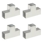 VIDAXL Connecteurs de poteau 4pcs Forme en T Metal galvanise 101x101mm